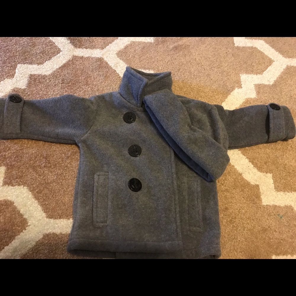 Toddler Peacoat and Hat (Gray)